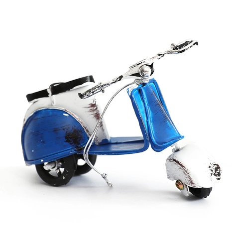 Retro Scooter Motorcycle Model Vintage Iron Metal Handcrafted Distressed Industrial Zakka Desktop Ornament Home Decor