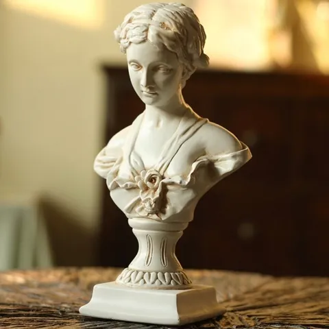Creative Natural Resin Venus Girl Bust Sculpture Nordic Minimalist Art Figurine For Living Room Desktop Decoration Ornament