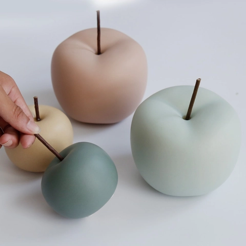 Ornement De Fruit En Céramique Morandi Mat Pomme Poire Citrouille Figurine Moderne Minimaliste Décoration De Bureau Style Nordique