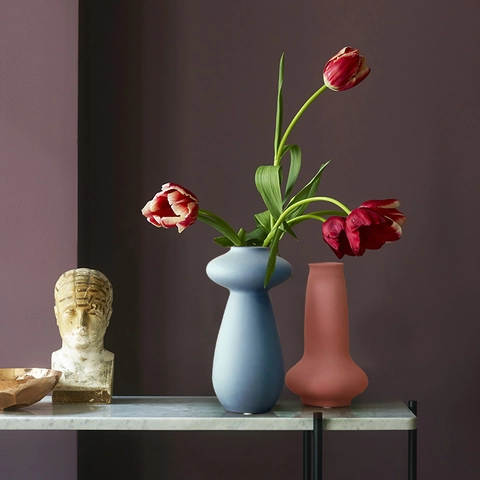 Vaso In Ceramica Consistenza Opaca Smerigliata Colori Morandi Stile Nordico Astratto Geometrico Decorazione Da Tavolo Casa Arte Ceramica