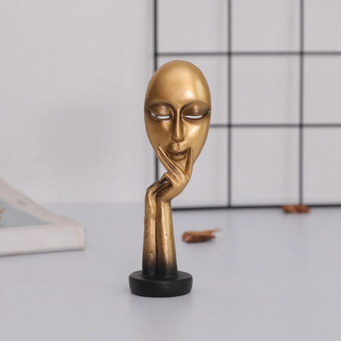 Abstract Denker Gezicht Standbeeld Hars Moderne Kunst Ornament Voor Huis Woonkamer Kantoor Desktop Decoratieve Sculptuur