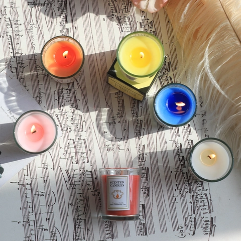 Vela Perfumada En Frasco De Vidrio Aromaterapia Fragancia Cera De Parafina Para Decoración Hogar Regalo De San Valentín