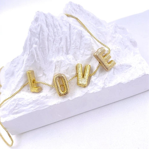 18K Gold Plated Copper Alphabet Letter Pendant Personalized English Initial For Women Fashion Jewelry DIY Accessories