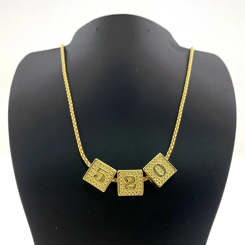 Hip Hop Arabisch Cijfer 0-9 Kubus Hanger Koper Verguld Gepersonaliseerde Vierkante Kraal Voor Mannen Vrouwen Mode Sieraden Cadeau