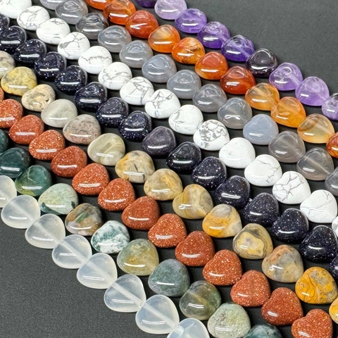 Pietra Naturale Perline Sponsabili in Cristallo Agata a Forma di Cuore per Creazione Gioielli Bracciale DIY Accessori Collana
