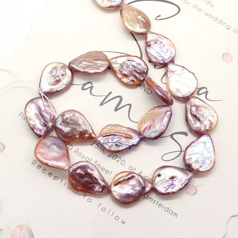 Natural Freshwater Pearl Beads Purple Teardrop Cultured Loose Freshwater Pearls For DIY Necklace Jewelry Making Accessories