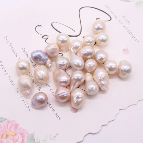 Perle di Fiume Naturali Sciolte Barocche Irregolari Edison per Fai da Te Creazione di Gioielli Accessori Bianco Cangiante Artigianato