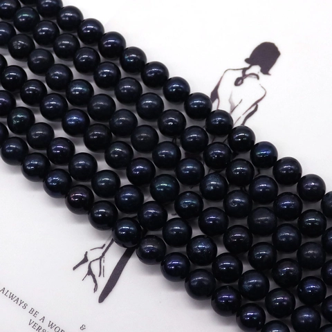 Natural Freshwater Pearl Beads Dyed Black Near Round Loose Beads For DIY Jewelry Making Bracelet Necklace Crafts
