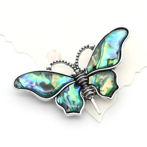 Vintage Zinklegierung Schmetterling Brosche Anhänger Mit Abalone Muschel Einlage Retro Insekt Schmuck Zubehör Für Damen