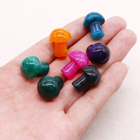 Natural Stone Mushroom Dragon Vein Agate Loose Beads For DIY Jewelry Making Necklaces Bracelets Accessories Vintage Gift