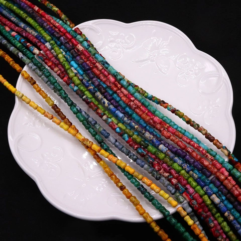 Pietra Naturale Diaspro Imperiale Forma di Osso Barile Tamburo Perle Per Fai da Te Gioielli Bracciale Collana Artigianato