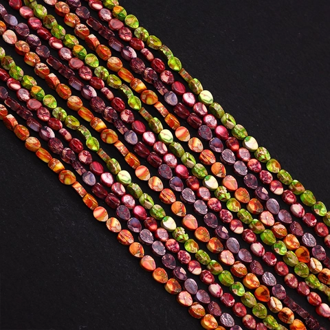 Perle Piatte a Goccia in Pietra Regale Naturale Perle Sciolte in Pietra Lucidata per Accessori Creazione Gioielli Bracciale Collana Fai-da-te
