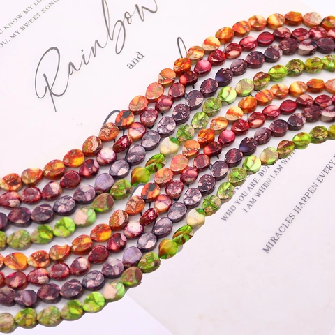 Perle Piatte a Goccia in Pietra Regale Naturale Perle Sciolte in Pietra Lucidata per Accessori Creazione Gioielli Bracciale Collana Fai-da-te