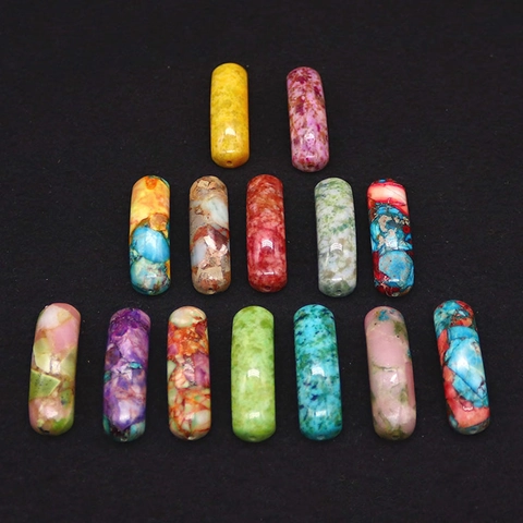 Synthetic Turquoise Bridge Curved Tube Pendant Connector For DIY Jewelry Making Bracelet Necklace Natural Stone Style Accessory