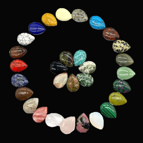 Cabochons en Pierre Naturelle en Forme de Goutte Perles de Pierres Précieuses Polies Sans Trou pour la Fabrication de Bijoux DIY Colliers Pendentifs Accessoires