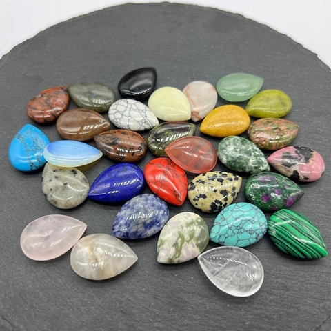 Natural Stone Teardrop Cabochon Agate Crystal Loose Beads Polished Water Drop Shape For Jewelry Making DIY Handcrafted Accessories