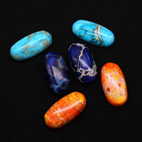 Cuentas Cabochon Ovaladas de Jaspe Imperial Natural Piedra Pulida Textura de Red Cuentas Sueltas para Accesorios de Creación de Joyas DIY