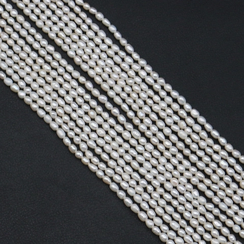 Natürliche Süßwasserperle Reisperlen Oval Loose Beads Für DIY Halskette Ohrring Schmuckherstellung Zubehör Weiß