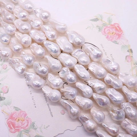Perles d'Eau Douce Naturelles Baroques en Vrac Éclat Élevé Grande Forme Irrégulière Rangée pour la Fabrication de Bijoux DIY