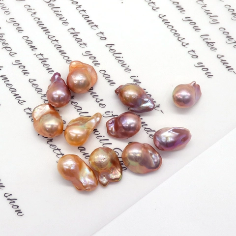 Natural Freshwater Pearl Loose Beads Iridescent Purple Flame Tail Shaped Cultured Freshwater Pearl DIY Jewelry Making Accessories