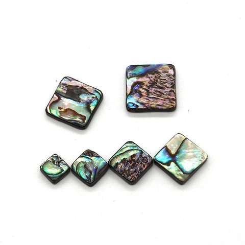 Perline di Conchiglia di Abalone Cangianti Naturali Forma di Diamante Quadrata per Accessori Creazione Gioielli DIY