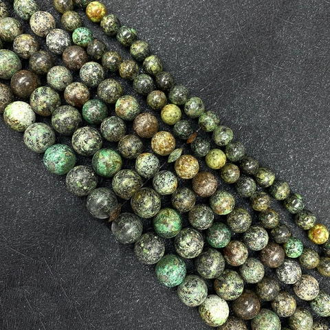 Natural African Turquoise Round Beads Jasper Stone Loose Spacer Beads For DIY Jewelry Making Necklace Bracelet Accessory