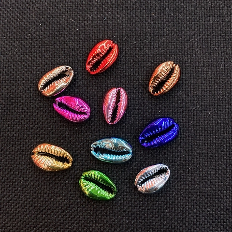 Electroplated Natural Conch Cowrie Shell Beads For DIY Jewelry Making Colorful Shell Spacer Beads Handmade Accessories