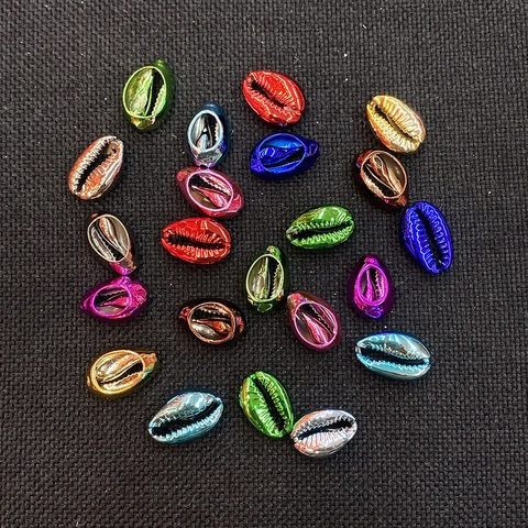 Electroplated Natural Conch Cowrie Shell Beads For DIY Jewelry Making Colorful Shell Spacer Beads Handmade Accessories