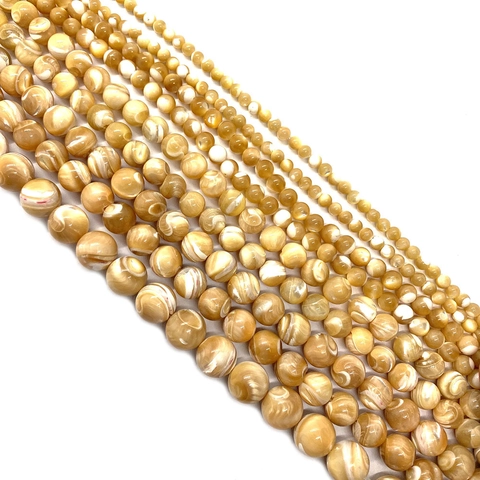 Natural Trochus Shell Round Loose Beads Polished Elegant Bohemian Vintage Style For DIY Jewelry Making Bracelet Necklace