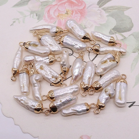 Natuurlijke Zoetwaterparel Barok Onregelmatige Hanger Met Vergulde Koperen Kap DIY Ketting Oorbel Sieraden Accessoires