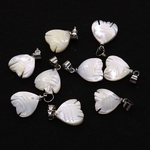 Ciondolo in Madreperla a Forma di Pesce Con Chiusura in Argento Sterling 925 12mm Conchiglia Naturale per Fai da Te Gioielli