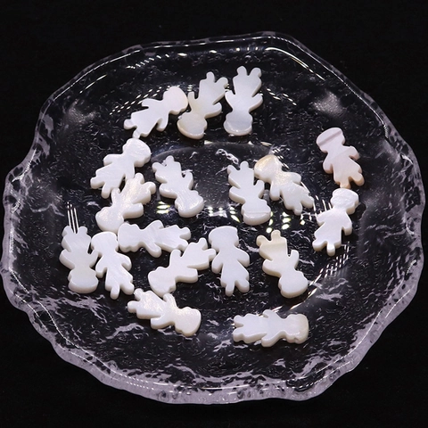 Natural Freshwater Shell Little Girl Shaped Loose Beads Mother Of Artificial Pearl Polished Charms For DIY Necklace Bracelet Jewelry Making