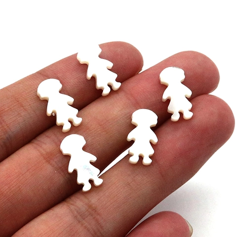 Natural Sea Shell Little Girl Shape Loose Beads White Mother Of Artificial Pearl Beads For DIY Jewelry Making Necklace Bracelet