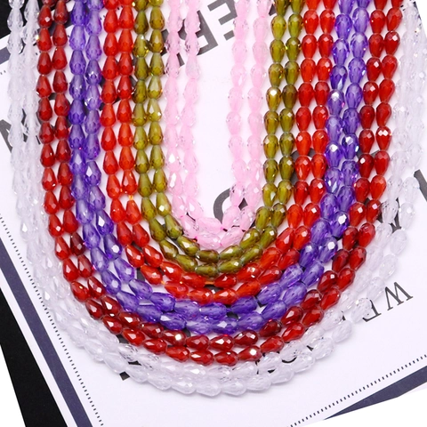 Pierre Naturelle Goutte Facettée Perles de Zircon Forme d'Eau Perles en Vrac Pour Création de Bijoux Collier DIY Accessoires