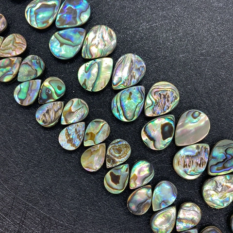 Perles en Coquille d'Abalone Naturelle Avec Lustre Iridescent Forme de Larme Polie pour la Fabrication de Bijoux DIY Colliers et Boucles d'Oreilles