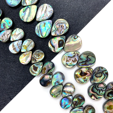 Perles en Coquille d'Abalone Naturelle Avec Lustre Iridescent Forme de Larme Polie pour la Fabrication de Bijoux DIY Colliers et Boucles d'Oreilles