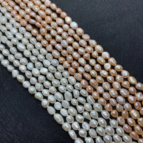 Natural Freshwater Pearl Beads Irregular Baroque Shape White Pink Loose Beads For DIY Jewelry Making Accessories AA Grade