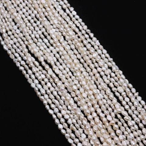 Natural Freshwater Pearl Beads DIY Necklace Bracelet High Luster Irregular White Loose Strand Jewelry Making Accessories Women