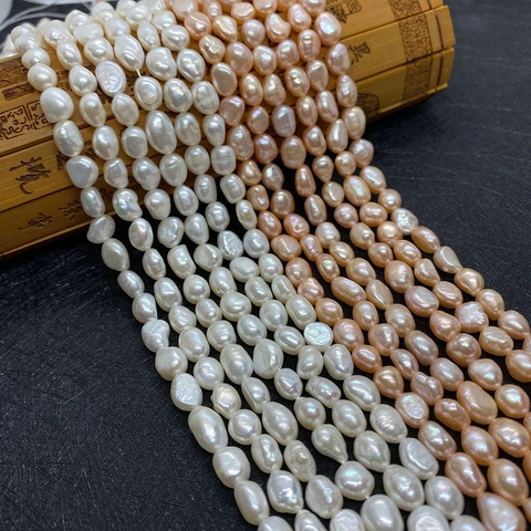 Natural Freshwater Pearl Beads Irregular Baroque Shape White Pink Loose Beads For DIY Jewelry Making Accessories AA Grade