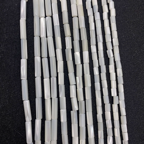 Natural White Mother Of Pearl Shell Cylinder Tube Loose Beads For DIY Jewelry Making Necklaces Bracelets Accessories Polished