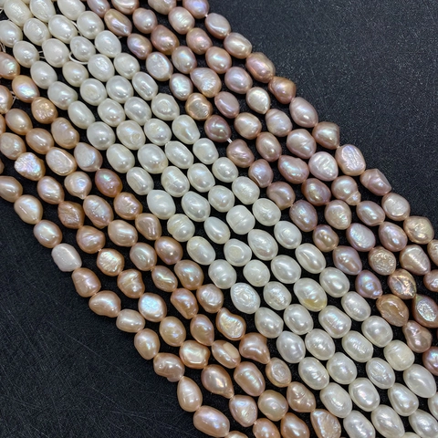 Natural Freshwater Pearl Beads Strand For Jewelry Making DIY Baroque Polished Loose Beads White Pink Purple Pearl Accessories