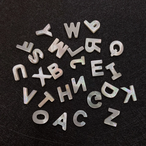 Natural Mother Of Pearl Shell Letter Beads White Alphabet Beads For DIY Necklace Bracelet Jewelry Making Accessories