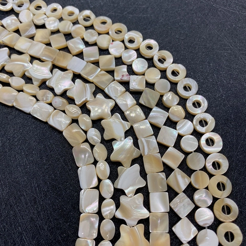 Natural Sea Shell Mother Of Pearl Loose Beads Star Heart Oval Various Shapes For DIY Jewelry Making Handcrafted Components