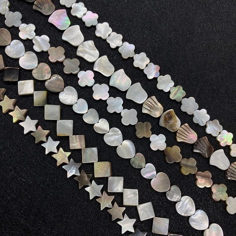 Natural Mother Of Artificial Pearl Sea Shell Loose Beads Heart Star Flower Butterfly Shape For DIY Jewelry Making Necklace Accessories