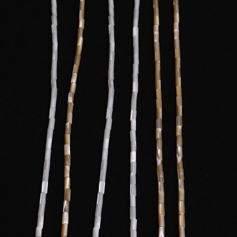 Perles en Coquillage Marin Naturel Forme Tube Cylindrique Nacre Perles en Vrac pour Accessoires de Création de Bijoux DIY