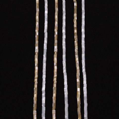 Natural Sea Shell Cylindrical Tube Loose Beads Mother Of Pearl Straight Hole Beads For DIY Jewelry Making Accessory