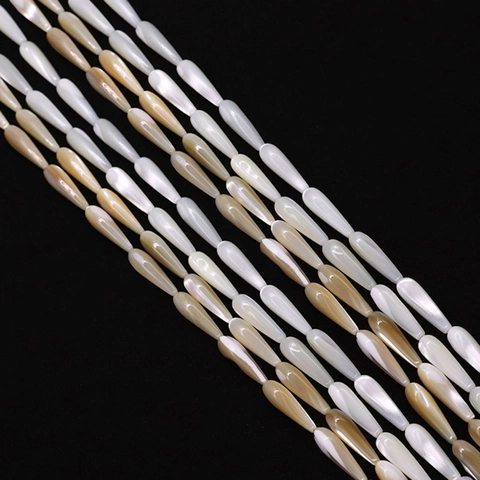 Cuentas de Gota de Concha Natural Nácar Pulidas Cuentas Sueltas para DIY Collar Pulsera Accesorios de Creación de Joyas