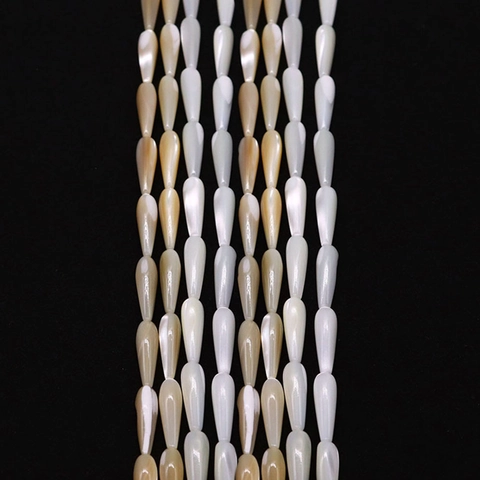 Cuentas de Gota de Concha Natural Nácar Pulidas Cuentas Sueltas para DIY Collar Pulsera Accesorios de Creación de Joyas