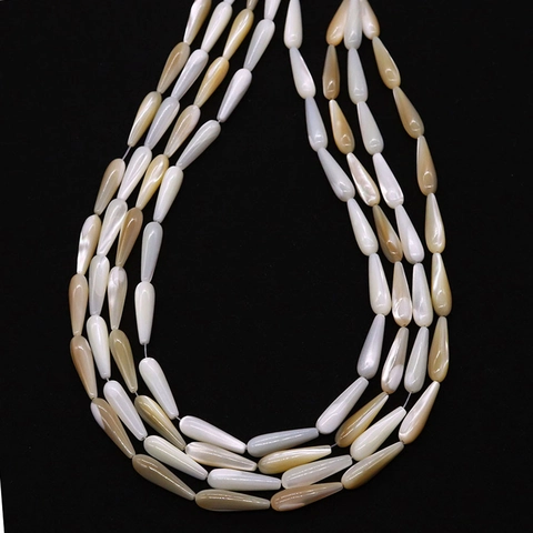 Natural Shell Teardrop Loose Beads Mother Of Artificial Pearl Water Drop Spindle Beads For DIY Jewelry Making Necklace Earring Craft