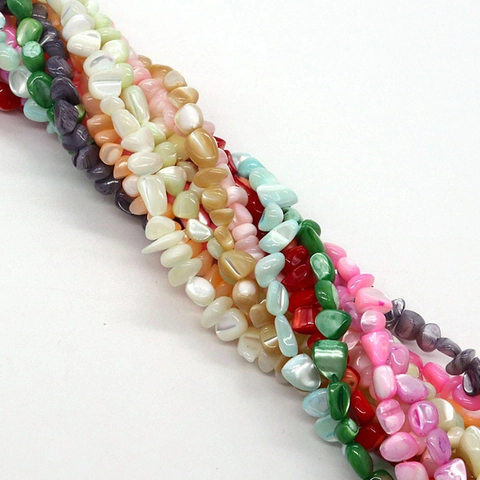 Cuentas de Fragmentos Irregulares de Concha Natural Nácar Pulidas Cuentas Sueltas Para Accesorios de Joyería DIY